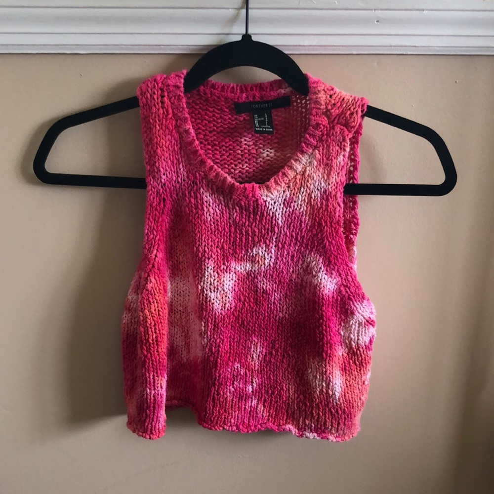 Forever 21 Knit Tie Dye Crop Top